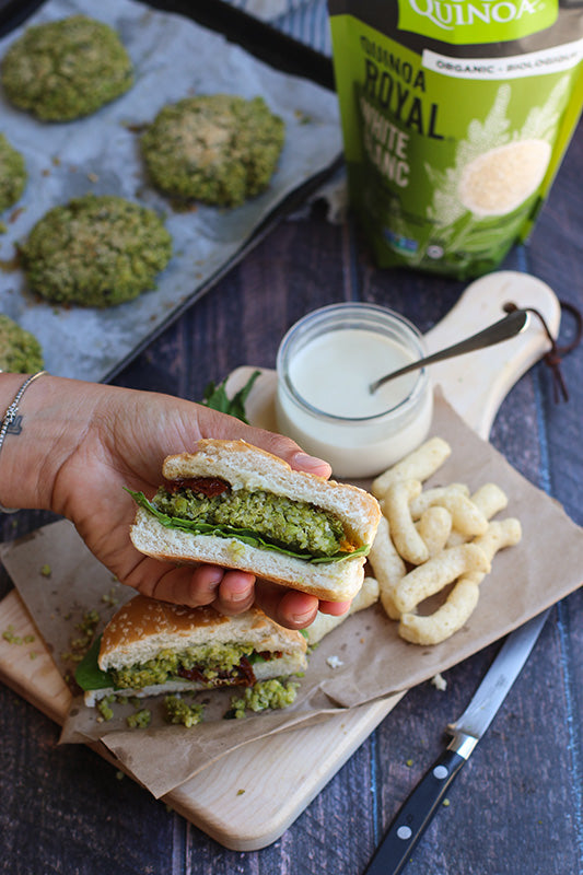 Vegan Quinoa and Pea Burgers &ndash; GoGo Quinoa