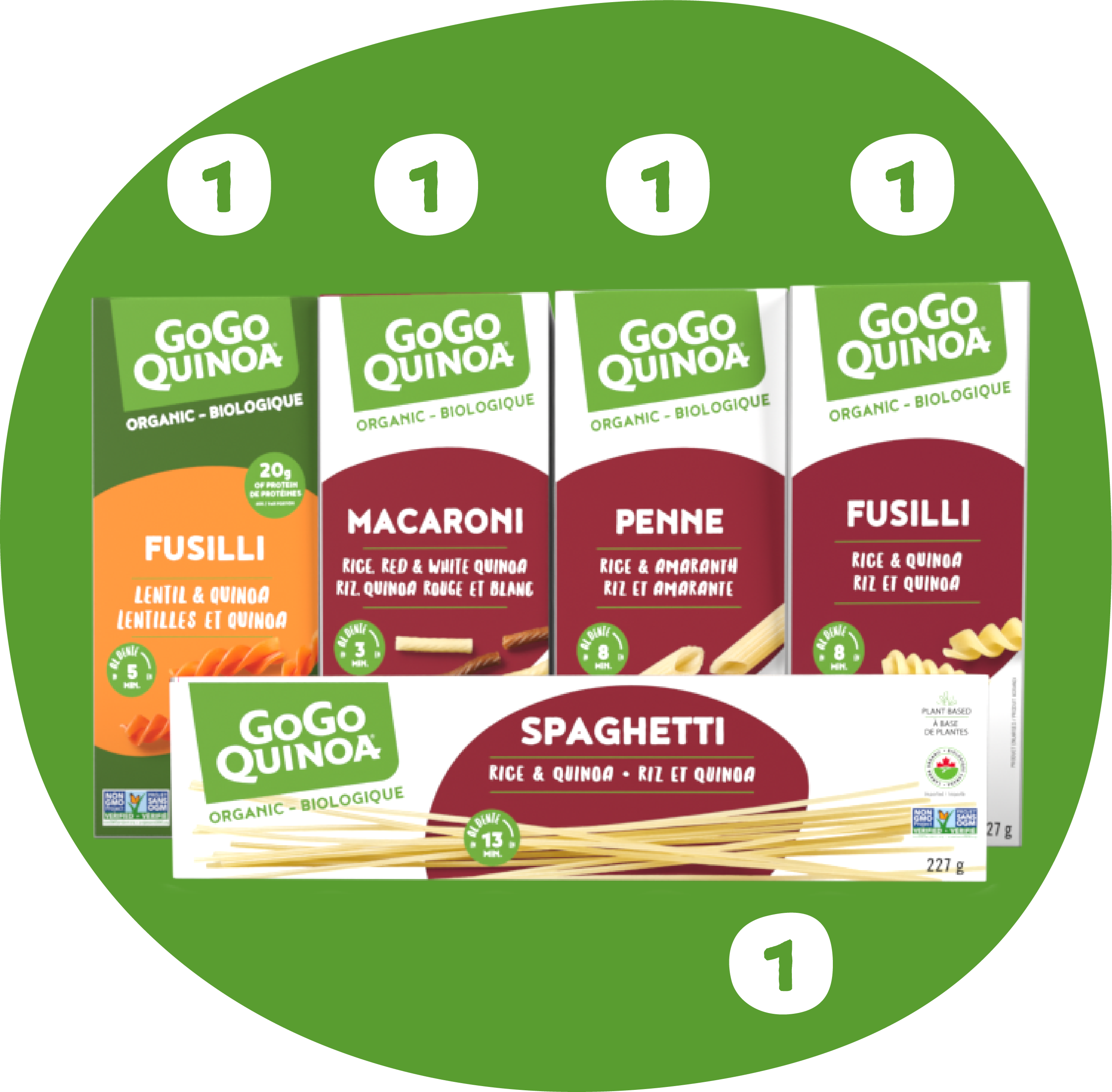 GoGo Quinoa Pasta Variety Pack (5 bags)