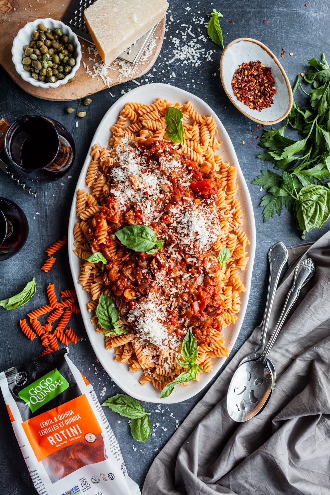 Eggplant and Mushroom Fusilli
