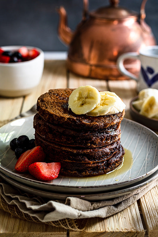 Banana Chocolate Chip Quinoa Pancakes