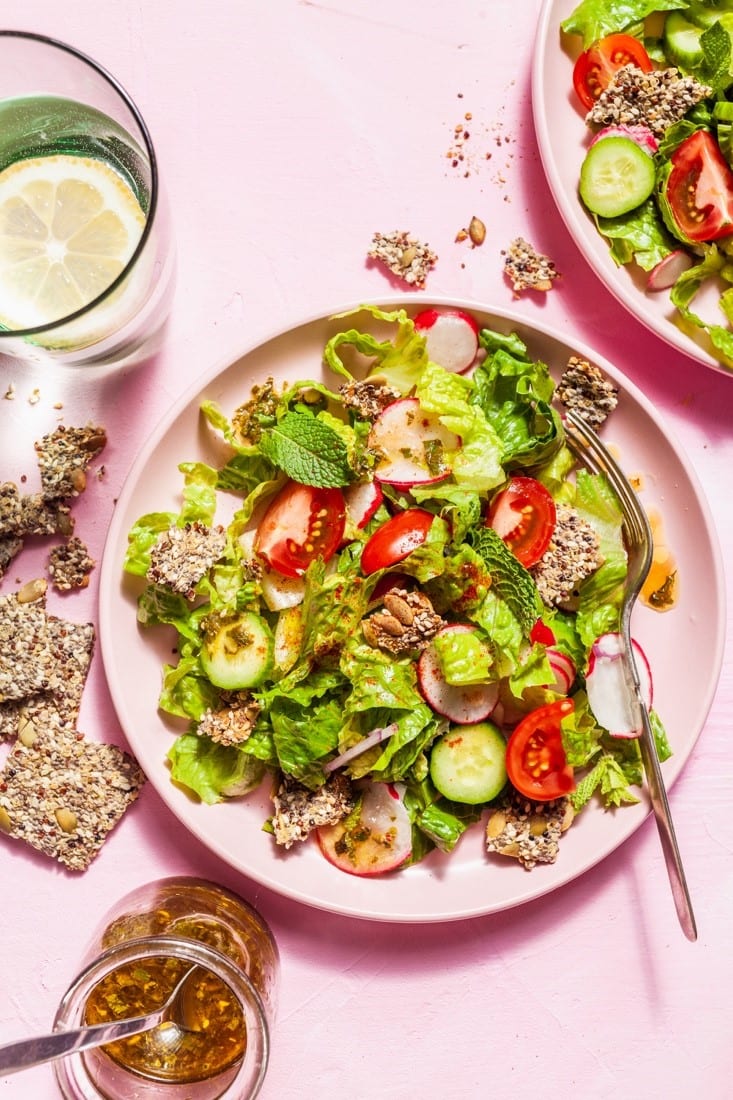 Fattoush With Quinoa Za’atar Crisps