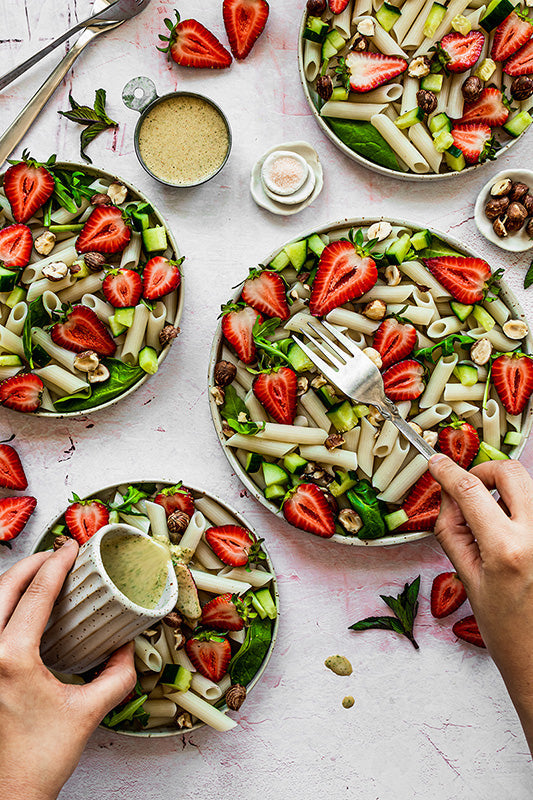Cool Pasta Salad with Mint Tahini Dressing