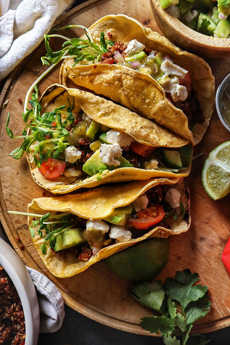Tacos de quinoa lime et chipotle